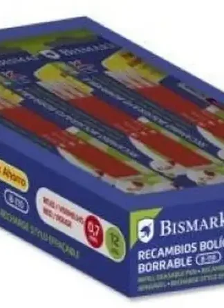 C/12 RECAMBIO BOLIGRAFO BORRABLE ROJO BISMARK