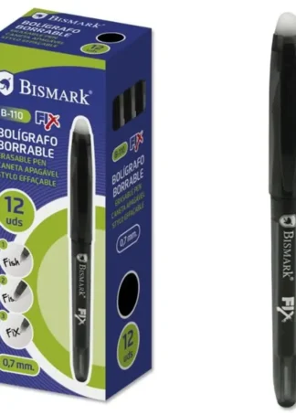 C/12 BOLIGRAFO BISMARK BORRABLE NEGRO PUNTA 0,7MM CAPUCHON