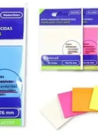 C/12 TACO ADHESIVO TRANSLUCIDO NEON 76X76 MM. SURTIDO