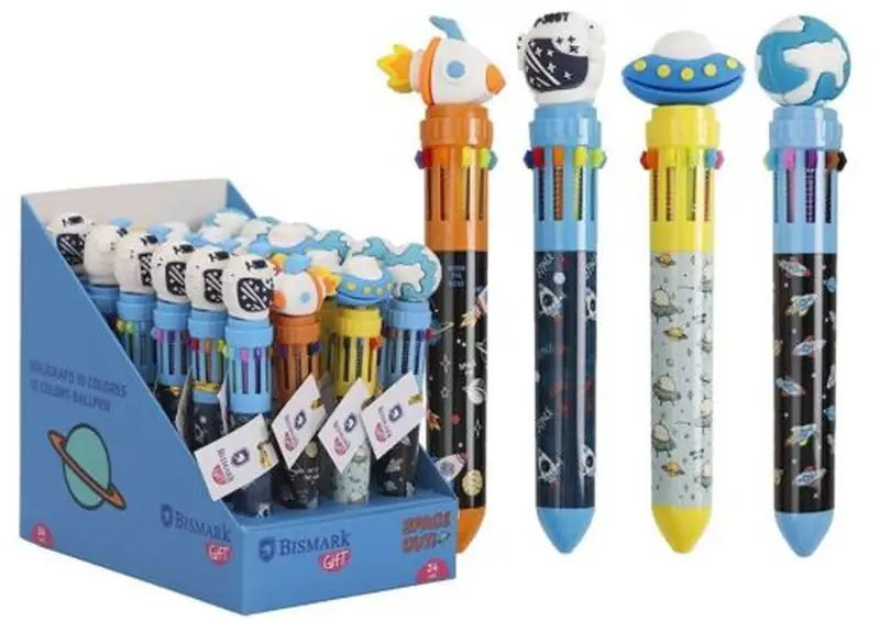 EXP 24 BOLIGRAFOS 10 COLORES ESPACIO