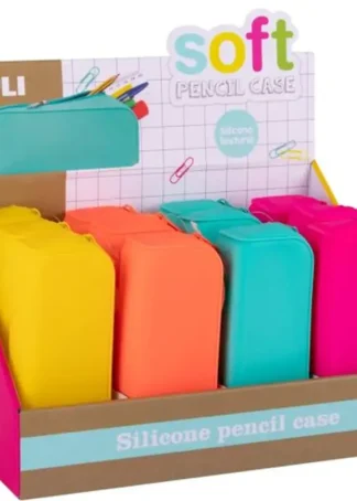 EXP 12 PORTATODO RECTANGULAR SILICONA 18X7X5CM COL.FLUOR