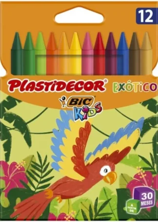 ESTUCHE 12 CERAS PLASTIDECOR COLORES EXOTICO