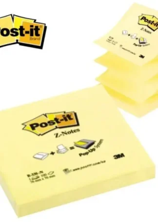 PACK 12 TACOS NOTAS POST-IT AMARILLAS ZIGZAG 76X76MM