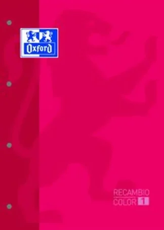 PAQ/5 RECAMBIO COLOR1 ROJO A4 80H 4 TALADRO 90G. CUAD.5X5