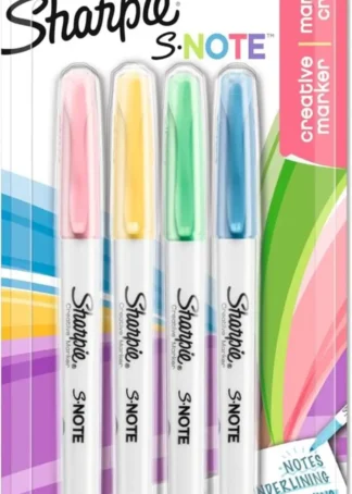 ESTUCHE 4 MARCADORES CREATIVOS SHARPE S-NOTE COLORES PASTEL