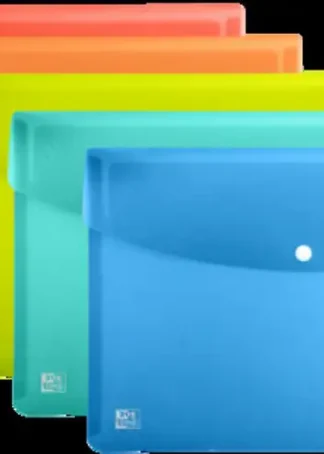 PAQ/5 CARPETA SOBRE PLASTICO A4 CIERRE BROCHE SURTIDOS