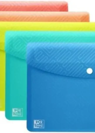 PAQ/5 CARPETA SOBRE PLASTICO A6 CIERRE BROCHE SURTIDOS