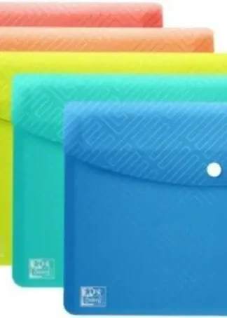 PAQ/5 CARPETA SOBRE PLASTICO A6 CIERRE BROCHE PASTEL