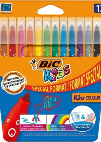 ESTUCHE 12 ROTULADORES KID COULEUR PUNTA MEDIA BIC