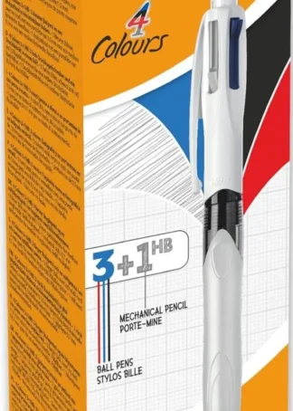 C/12 BOLIGRAFOS 4 COLORES 3+1 PORTAMINAS 0,7 BIC