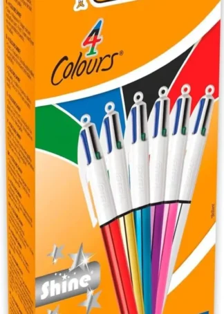 C/12 BOLIGRAFOS BIC 4 COLORES SHINE SURTIDO PUNTA 1MM