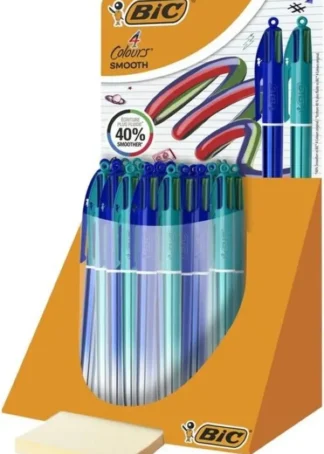 EXP 30 BOLIGRAFOS BIC 4 COLORES SMOOTH GRADIENT PUNTA 1MM