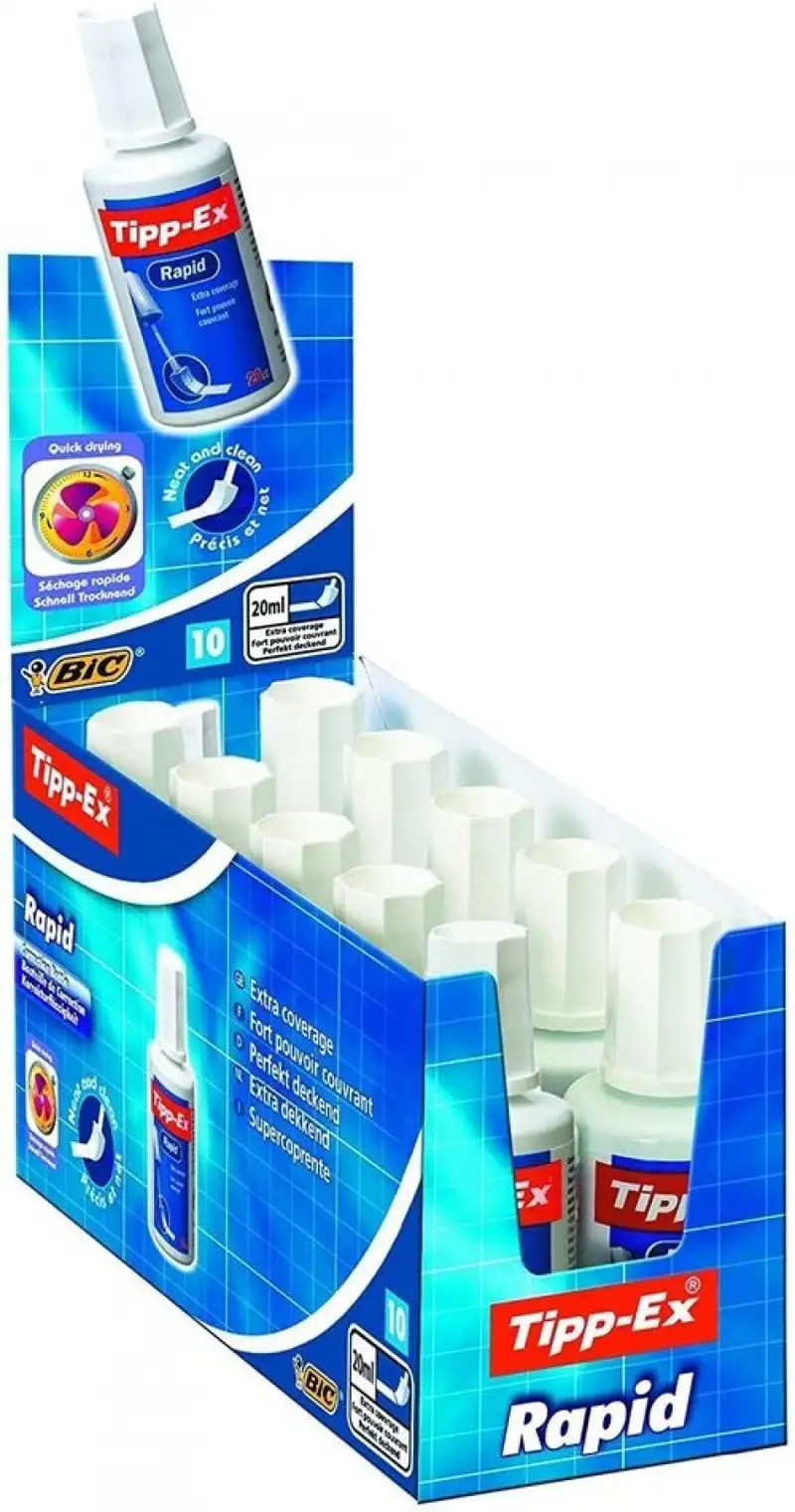 C/10 CORRECTOR TIPP-EX RAPID BOTE 20ML.