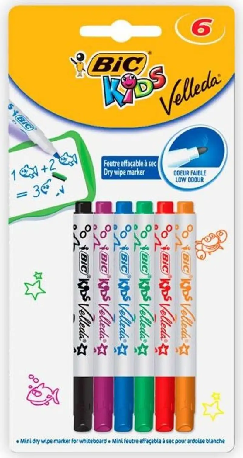 ESTUCHE 6 ROTULADORES VELLEDA BIC KIDS COLORES SURTIDOS
