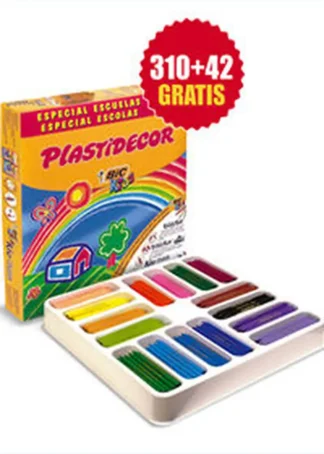 CAJA 352 CERAS PLASTIDECOR BIC COLORES SURTIDOS