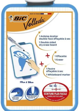 PIZARRA BLANCA VELLEDA 19X26CM CON ROTULADOR Y BORRADOR