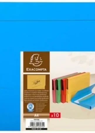 PAQ/10 SUBCARPETA CON BOLSA A4 COLOR AZUL SERIE FOREVER