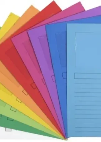 PAQ/25 SUBCARPETAS A4 CON VENTANA 120G COLORES VIVOS SURT.