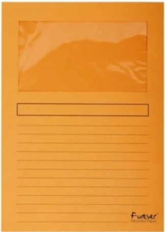 PAQ/25 SUBCARPETAS A4 CON VENTANA 120G COLOR NARANJA