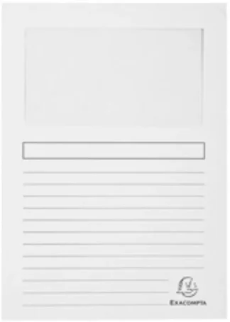 PAQ/25 SUBCARPETAS A4 CON VENTANA 120G COLOR BLANCO