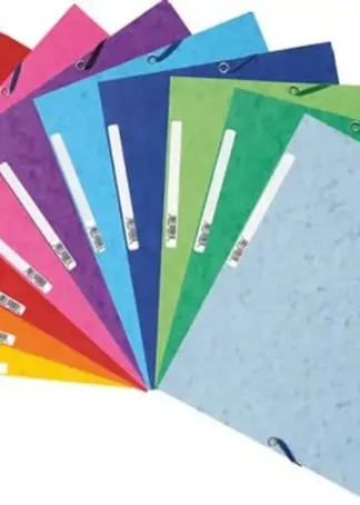 C/25 CARPETA A5 CARTON GOMAS Y SOLAPAS COLORES SURTIDOS