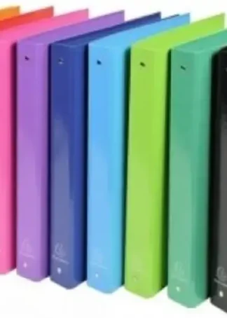 C/10 CARPETA A4 4 ANILLAS 30MM CARTON FORRADO COLORES SURT.