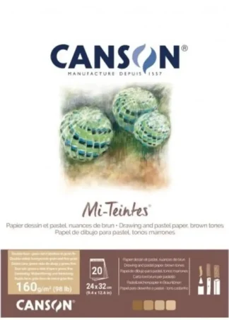 BLOC ENCOLADO CANSON MI-TEINTES 24X32CM 30H 160G T. TIERRA