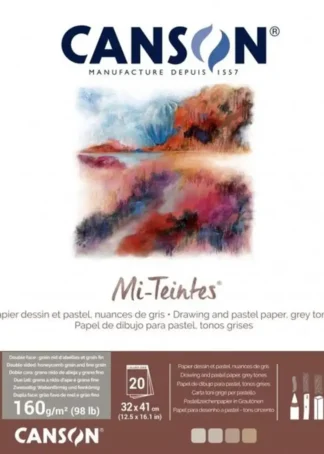BLOC ENCOLADO CANSON MI-TEINTES 32X41CM 30H 160G TONOS GRIS