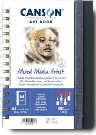 CUADERNO CANSON MIX MEDIA ARTIST 21X29,7CM 28H 300G G. FINO