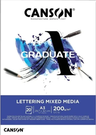 BLOC ENCOLADO A3 20H 200G LETTERING MIXED CANSON