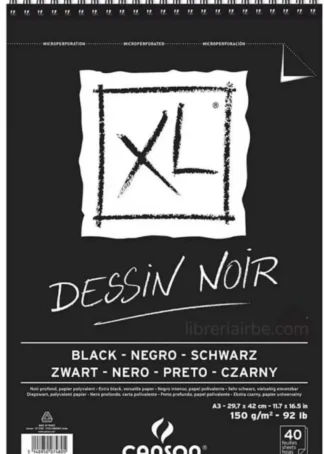 BLOC ESPIRAL MICROPERF. DESSIN NOIR XL A3 40H 150G.