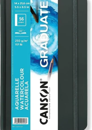 CUADERNO CANSON GRADUATE ACUARELA 14X21,6 28H 250G G. FINO