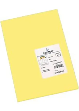 PAQ/50 CARTULINAS IRIS A4 185G. AMARILLO LIMON