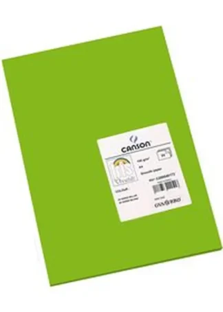 PAQ/50 CARTULINAS IRIS A4 185G. VERDE BILLAR