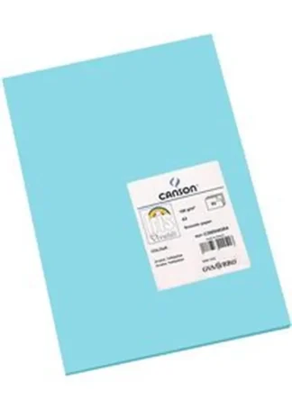 PAQ/50 CARTULINAS IRIS A3 185G. AZUL TURQUESA