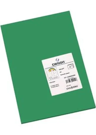 PAQ/50 CARTULINAS IRIS A3 185G. VERDE ABETO