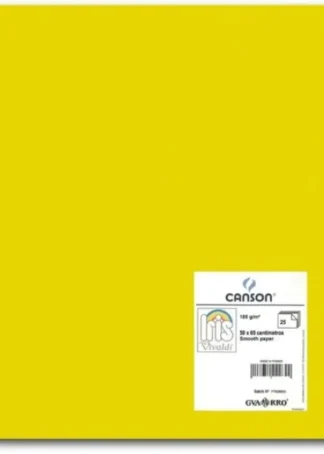 PAQ/25 CARTULINAS IRIS 50X65 185G. AMARILLO CANARIO