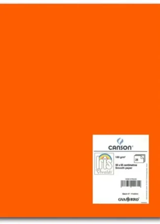 PAQ/25 CARTULINAS IRIS 50X65 185G. NARANJA