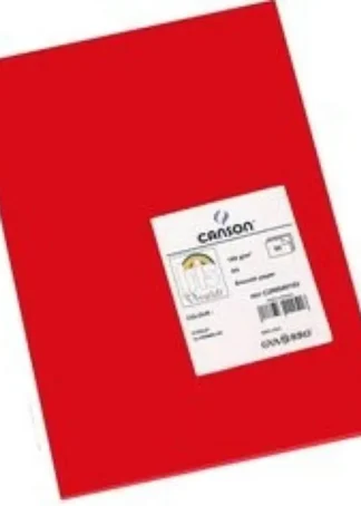 PAQ/25 CARTULINAS IRIS 50X65 185G. ROJO