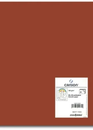 PAQ/25 CARTULINAS IRIS 50X65 185G. CHOCOLATE