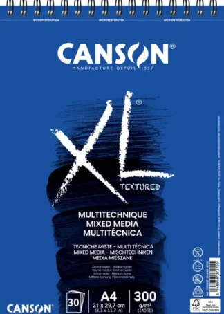 BLOC ESPIRAL MICROPERF. XL MIX MEDIA A4 30H 300G TEXTURADO