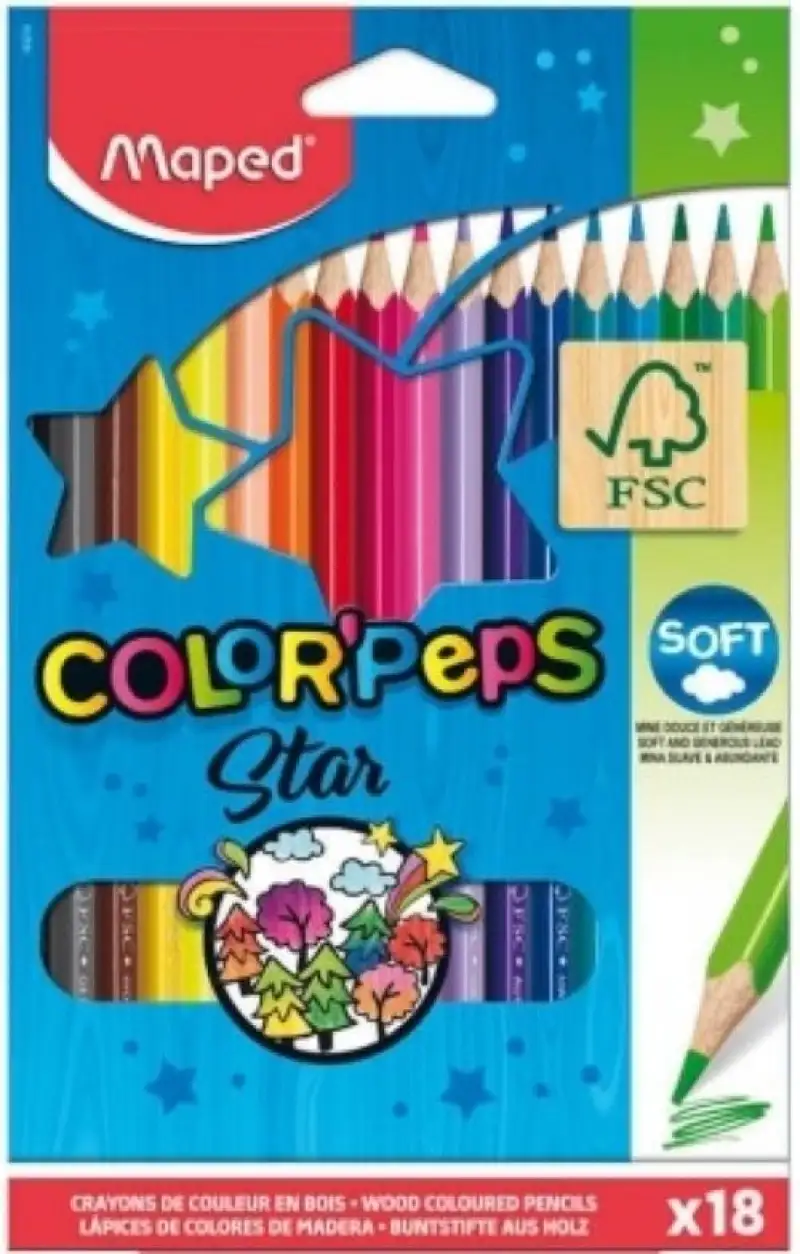 ESTUCHE 18 LAPICES DE COLORES COLOR'PEPS MAPED