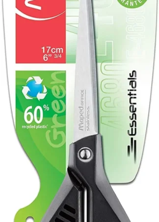 TIJERA OFICINA 17CM SIMETRICA ESSENTIALS GREEN MAPED