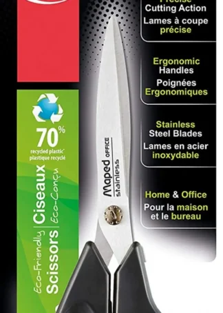 TIJERA OFICINA 18CM ASIMETRICA AVANCED GREEN MAPED