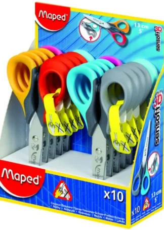 EXP 10 TIJERA ESCOLAR SENSOFT 13CM ZURDOS