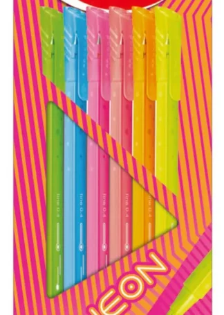 ESTUCHE 6 ROTULADORES GRAPH PEPS NEON PUNTA FINA 0,4MM