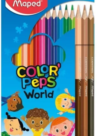 ESTUCHE 12 LAPICES DE COLORES COLOR'PEPS + 3 DUO TONOS PIEL