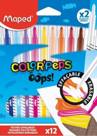 ESTUCHE 12 ROTULADORES BORRABLES COLOR´PEPS