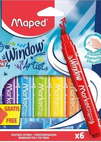 ESTUCHE 6 ROTULADORES PARA VIDRIO + PAÑO MARKERPEPS