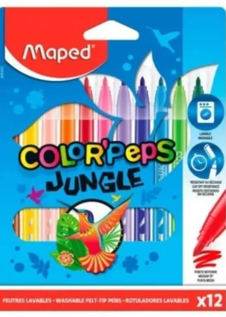 ESTUCHE 12 ROTULADORES COLOR'PEPS ECO JUNGLE MAPED
